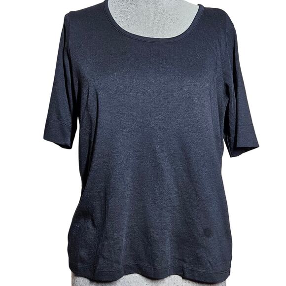 LL Bean Black Cotton Tee Shirt Size Small - Picture 1 of 3